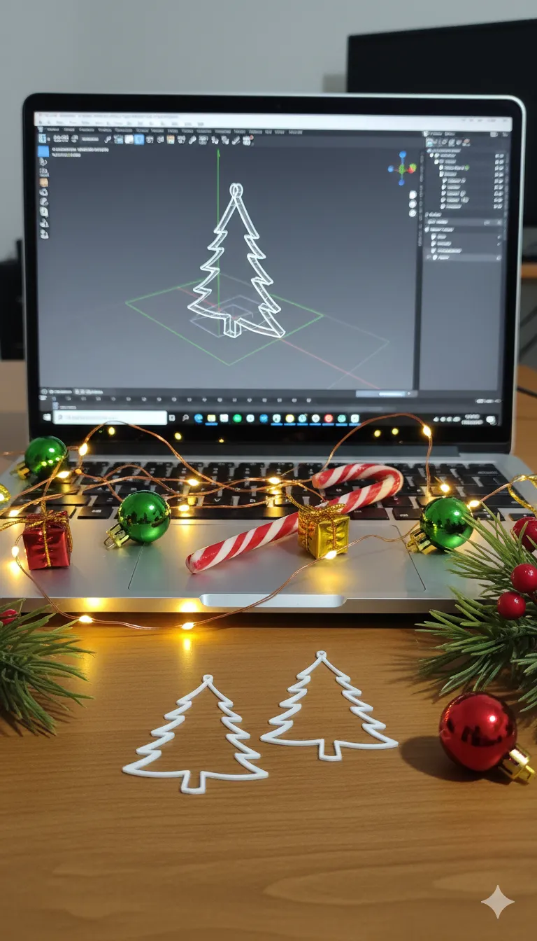 Christmas Tree Outline Earrings view 2