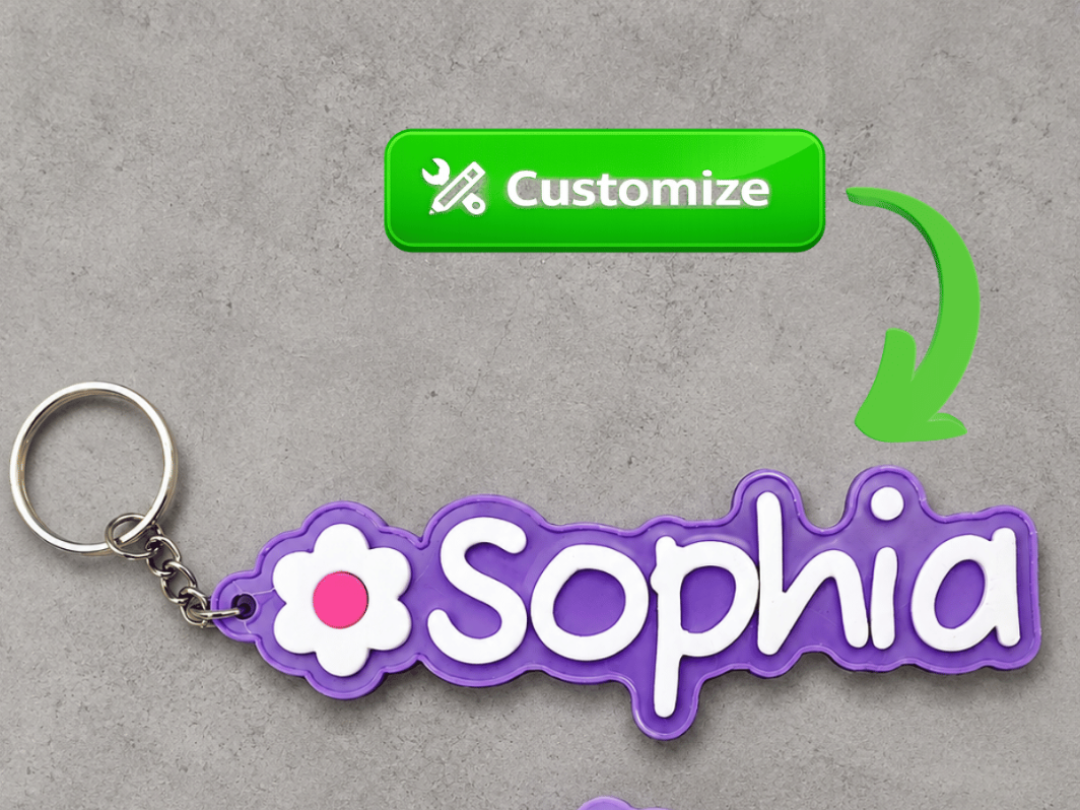 Personalized Flower Name Keychain - 1
