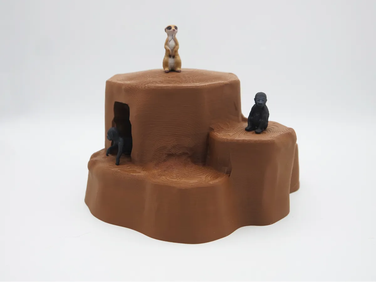 Rock Formation with Cave - Scenery Decor - Free 3D Print Model - MakerWorld