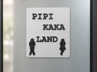 PIPI KAKA LAND – Door Sign for Toilet and Bathroom