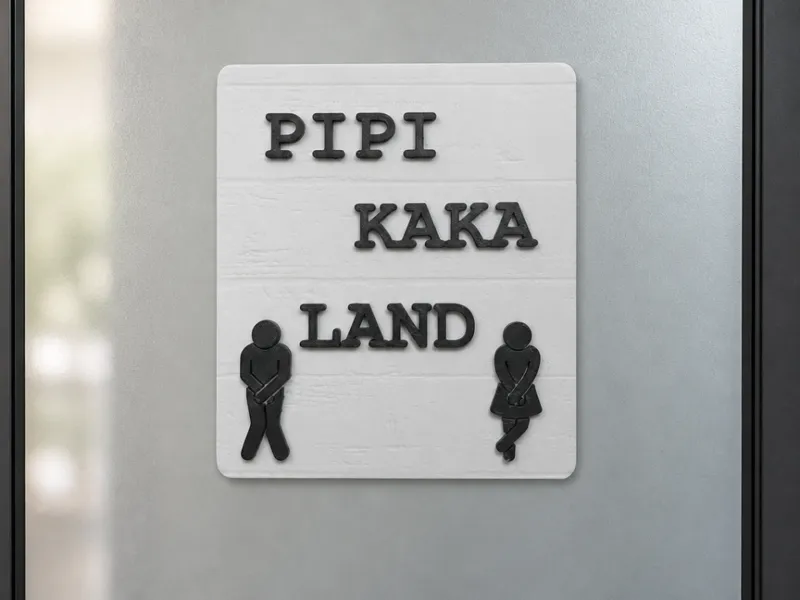 PIPI KAKA LAND – Türschild für WC und Bad