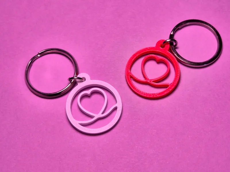 Simple heart keychain Valentines day / couple gift