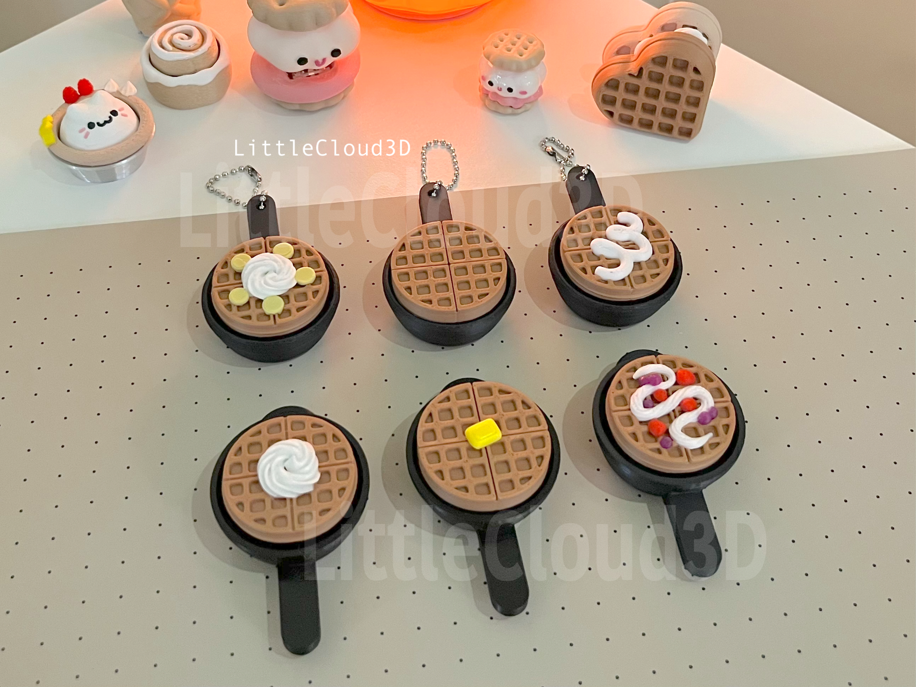 Miniatura 1 do modelo 3D Waffle Clicker Keychain 