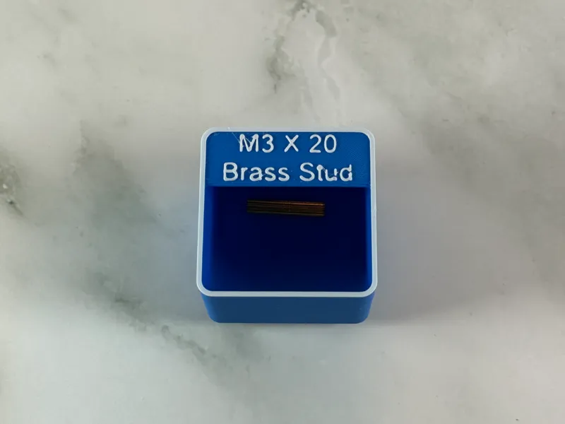 Gridfinity M3 Double-pass Knurled Brass Stud Bin
