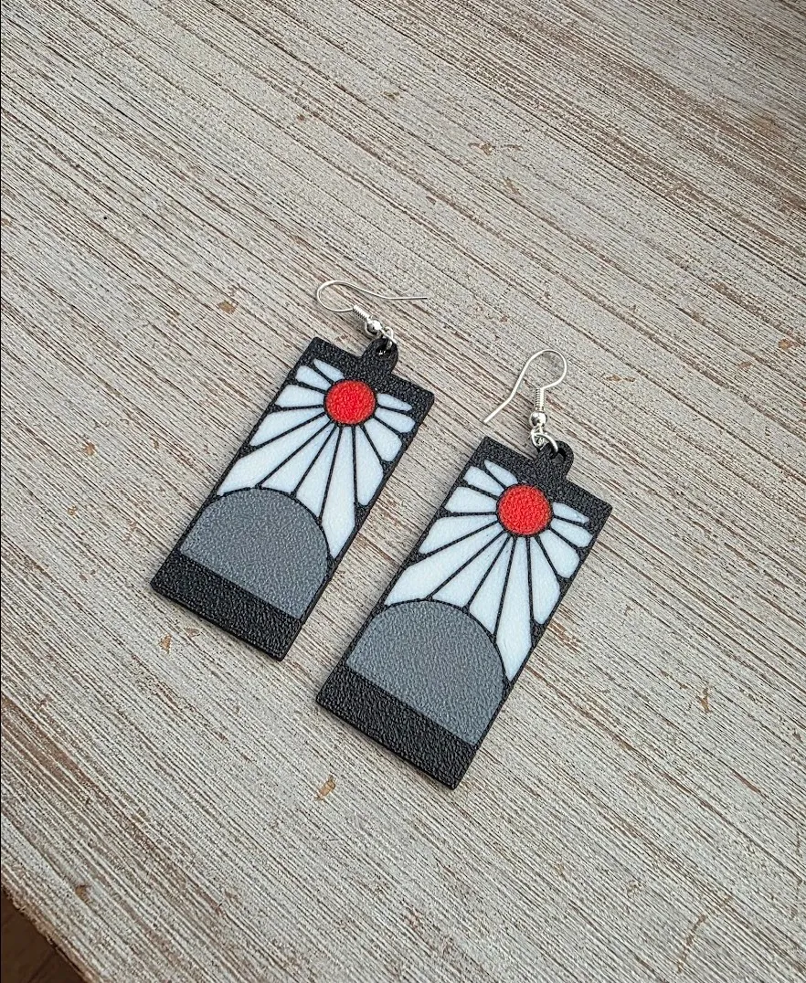 Demon Slayer Tanjiro Hanafuda Earrings view 3