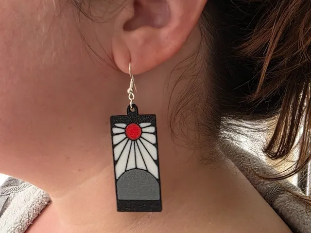 Demon Slayer Tanjiro Hanafuda Earrings