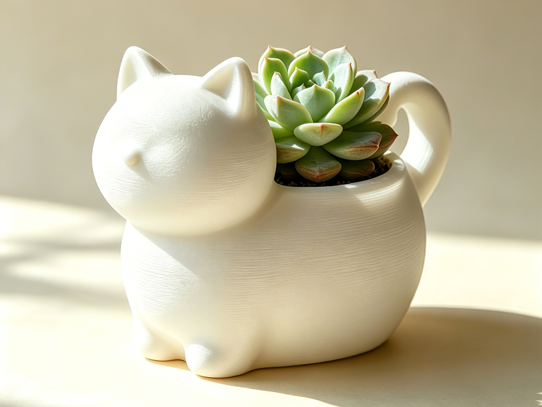 可爱猫咪多肉种植花盆