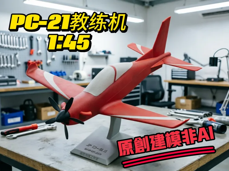皮拉图斯PC-21教练机1:45，手绘版