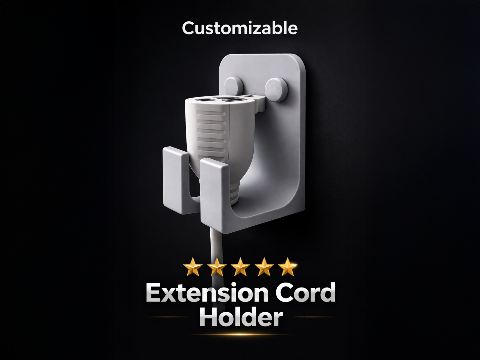 ★ Heavy-Duty Extension Cord Wall Hook - No Support