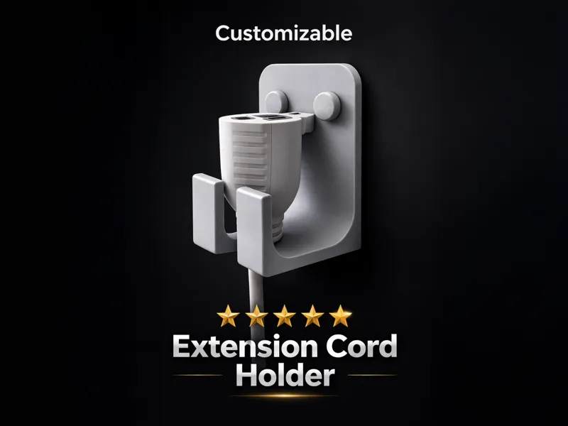 ★ Heavy-Duty Extension Cord Wall Hook - No Support