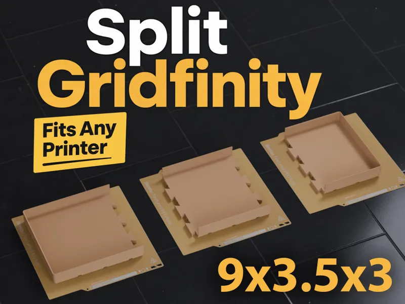 9x3.5 A1 Mini Gridfinity Bin 3U Dovetail Split Fit