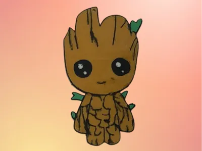 Baby groot keychain
