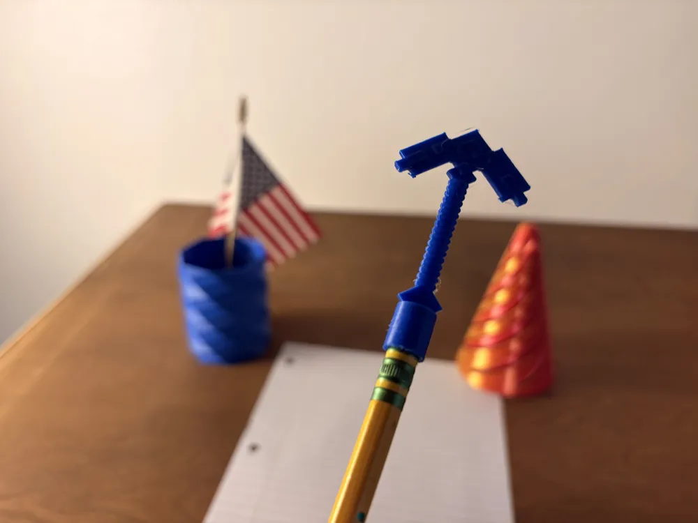 Minecraft pickaxe pencil topper - Free 3D Print Model - MakerWorld