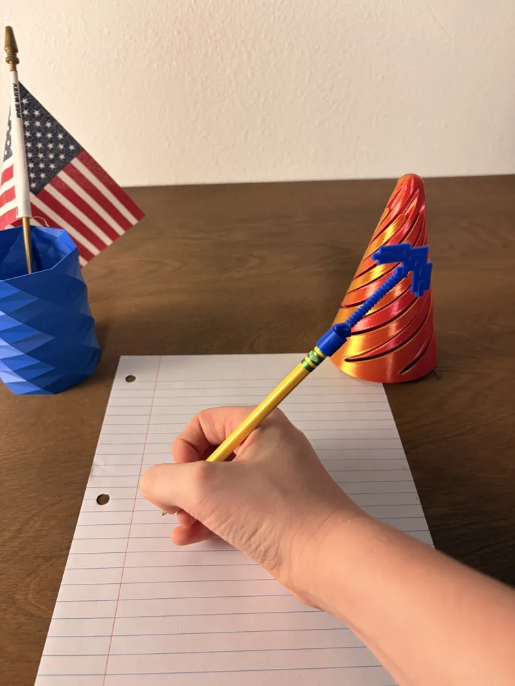 Minecraft pickaxe pencil topper - Free 3D Print Model - MakerWorld