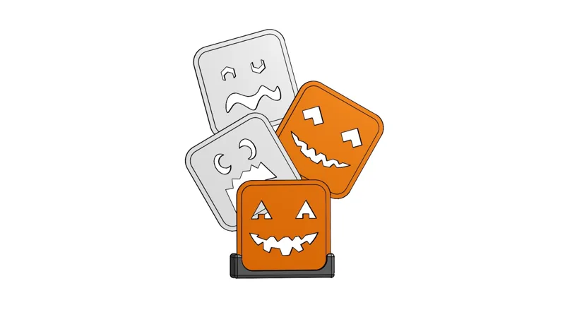 Simple Halloween coasters! 4 different designs + holder!