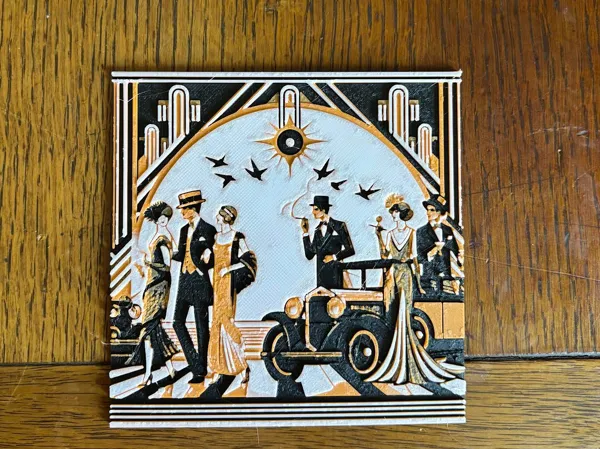 Tableau HueForge scène Art Déco