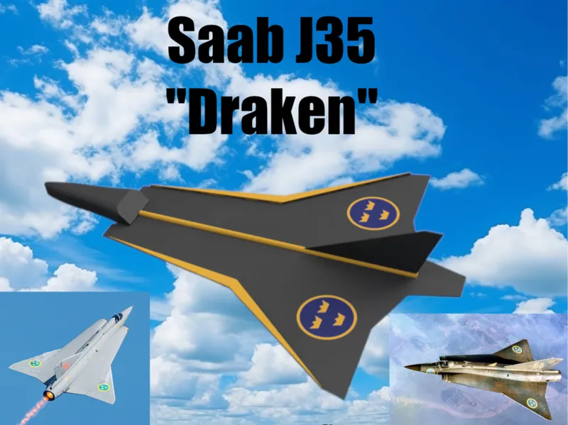 Saab J35 "Draken" Swedish Fighter Aircraft