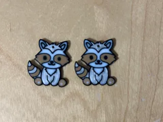Racoon earrings