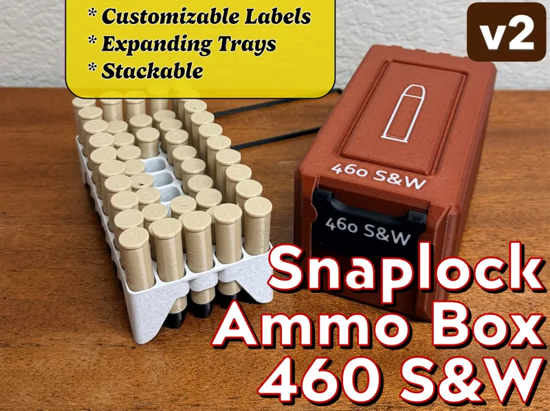Snaplock 460 S&W Magnum Ammo Box + Expanding Tray
