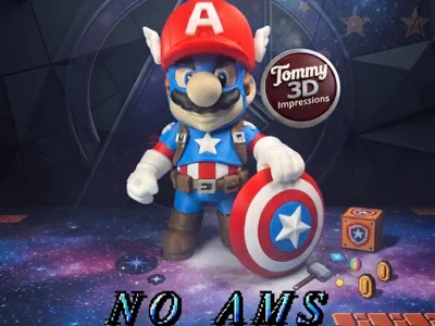 Mario captain America- crossover fan art