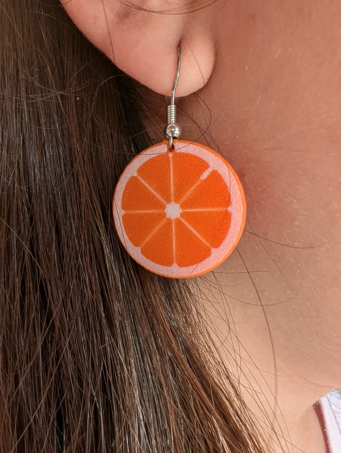 Orange earrings Fruit Collection "La naranja" view 2