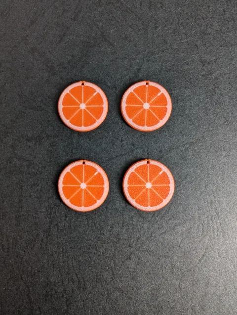 Orange earrings Fruit Collection "La naranja" view 3