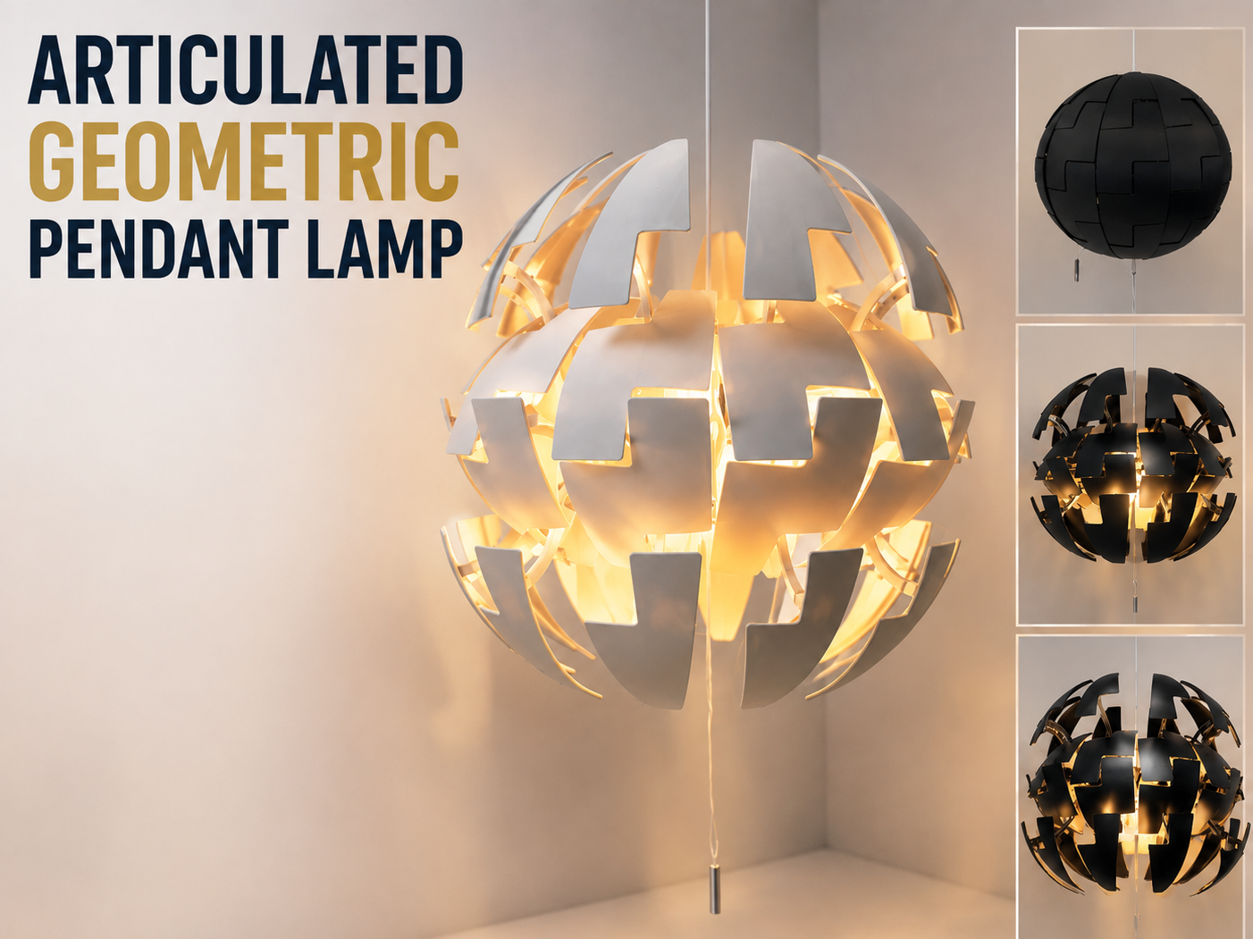 Articulated Geometric Pendant Lamp - 1
