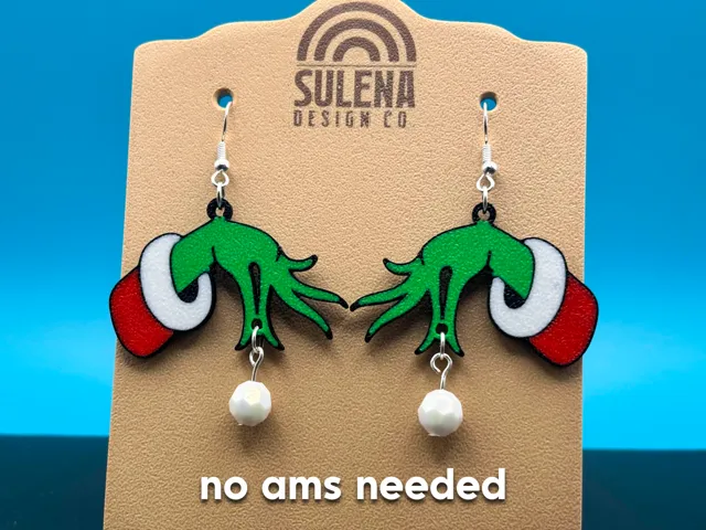 The Grinch Christmas Earrings! | No AMS Needed!