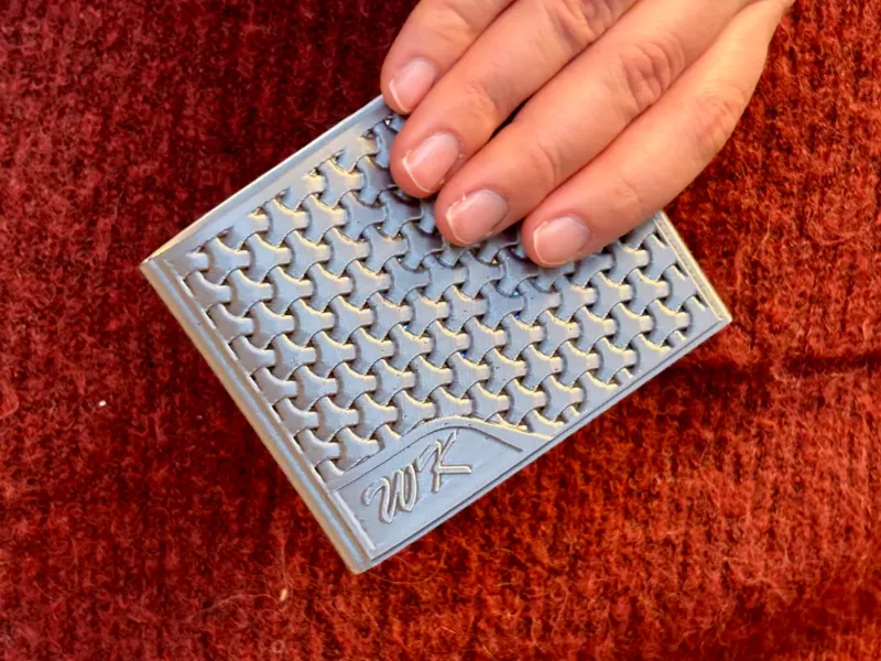 Silver Weave Folding TPU Wallet