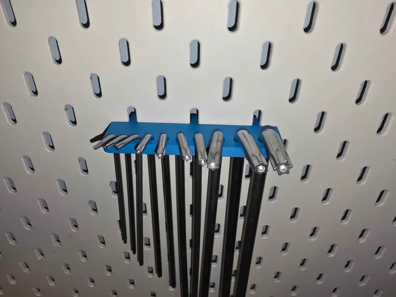 Torx Key Holder for IKEA SKÅDIS Pegboard (T9–T50)