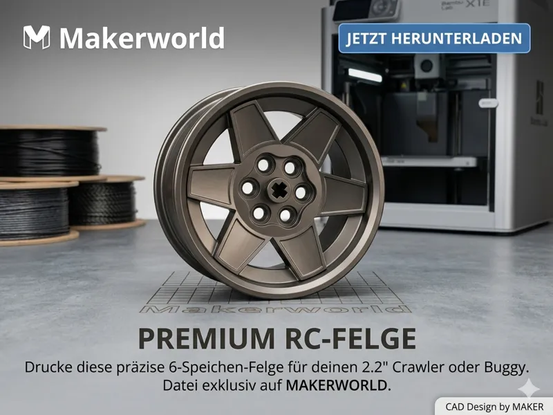 6-Spoke 2.2" RC Rim – Heavy Duty Design