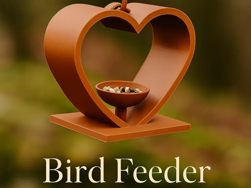 Heart-Shaped Bird Feeder Design Meets Nature