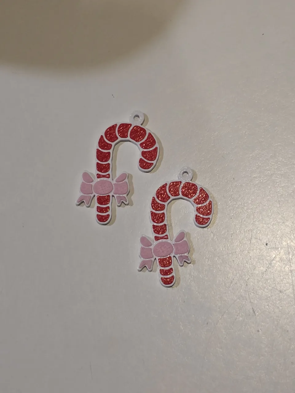 Candy Cane -Bow Christmas Earrings view 2