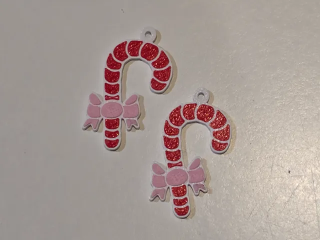 Candy Cane -Bow Christmas Earrings