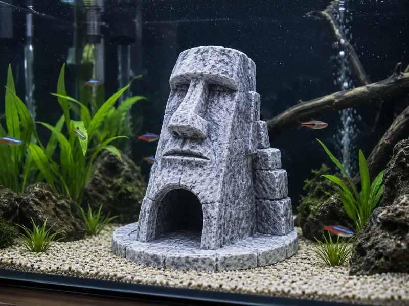 Moai AquariumCave Easter IslandStyle AquariumDecor