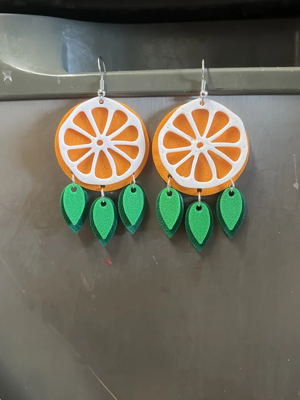 orange earrings view 2