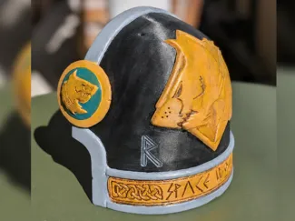 Space Wolves Pauldron - raised logo/runes/details
