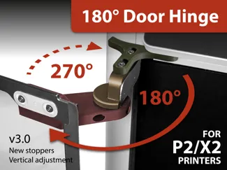 P2S / X2D Door hinge 180/270° - Adjustable v3.0