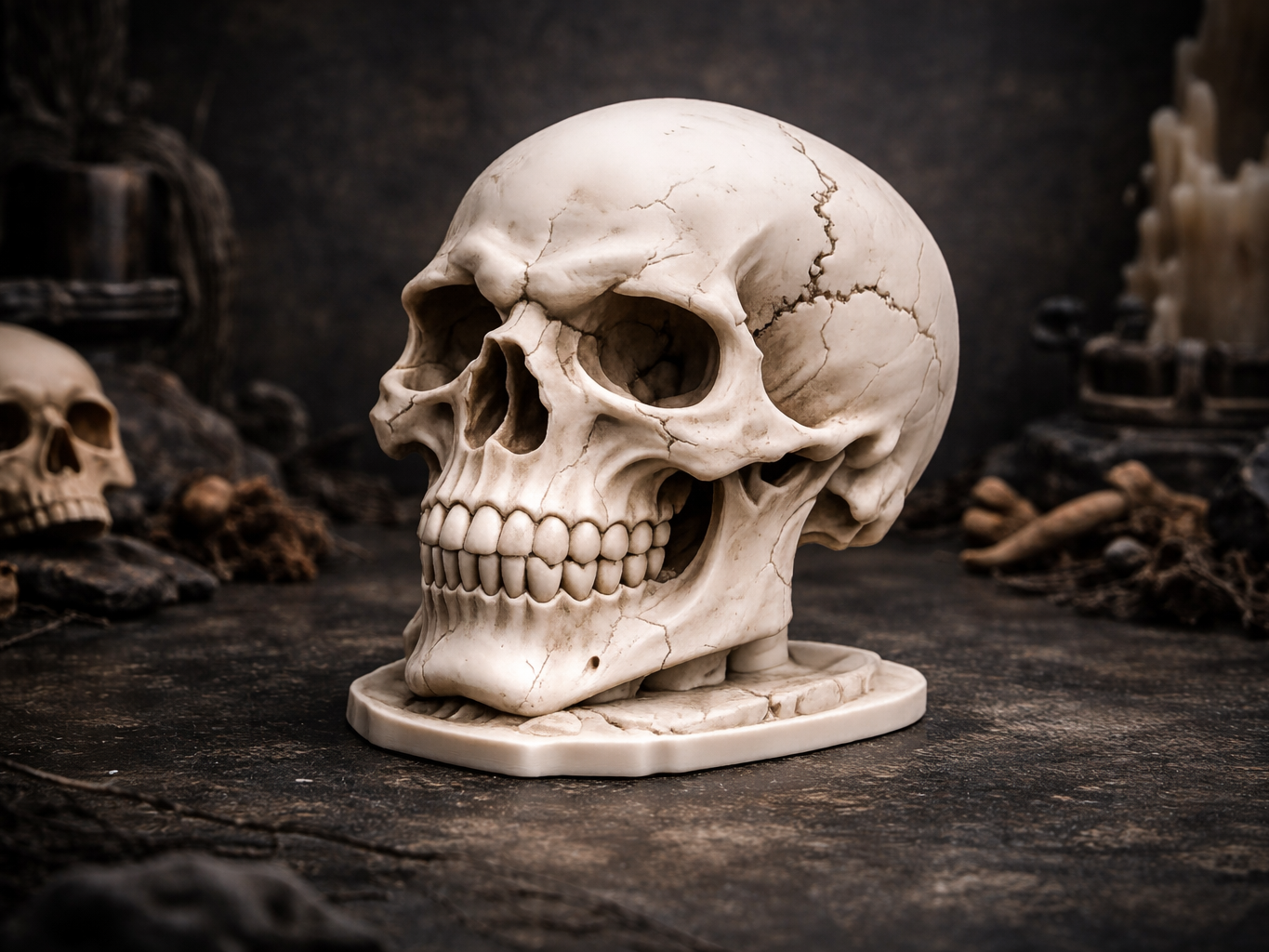 Mini Bone Relic – Schädel auf Sockel