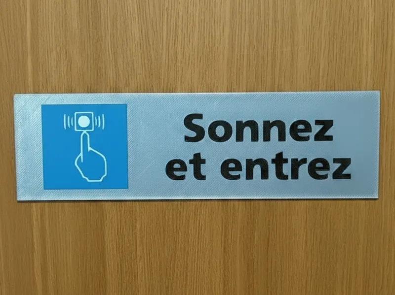 Plaque Sonnez et entrez