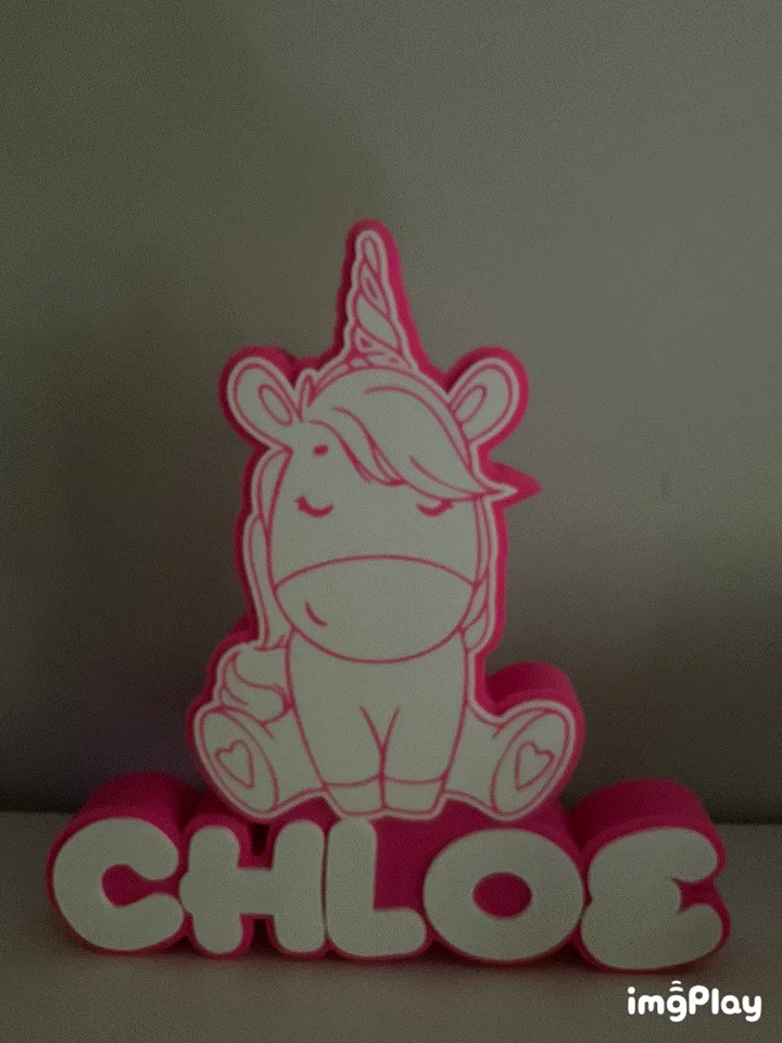 Machine Producing Gif Chloe Unicorn Light Box - Free 3D Print Model - MakerWorld