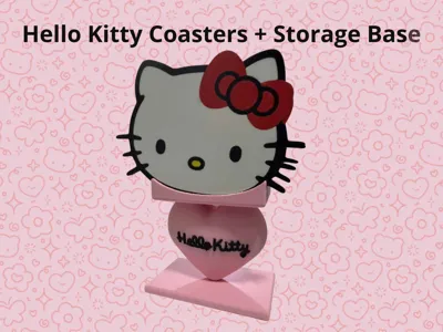 Cute Hello Kitty coaster with matching stand