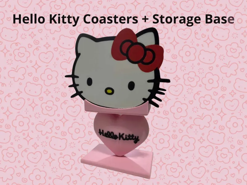 Cute Hello Kitty coaster with matching stand