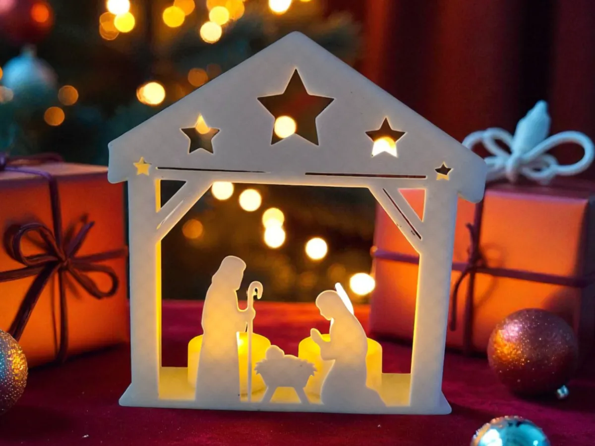 Crèche de Noël photophore