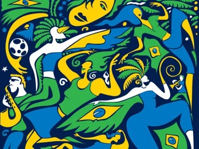 Abstract Brazil Carnival Artwork