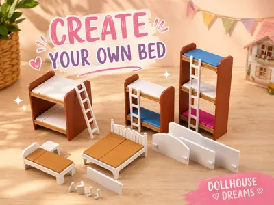 Modular Dollhouse Bed System also for Playmobil