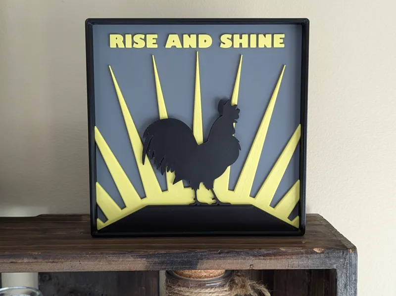 Rise and Shine Rooster Sign