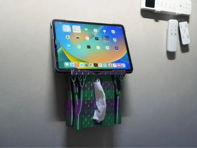 古堡-挂式抽纸盒带手机托盘