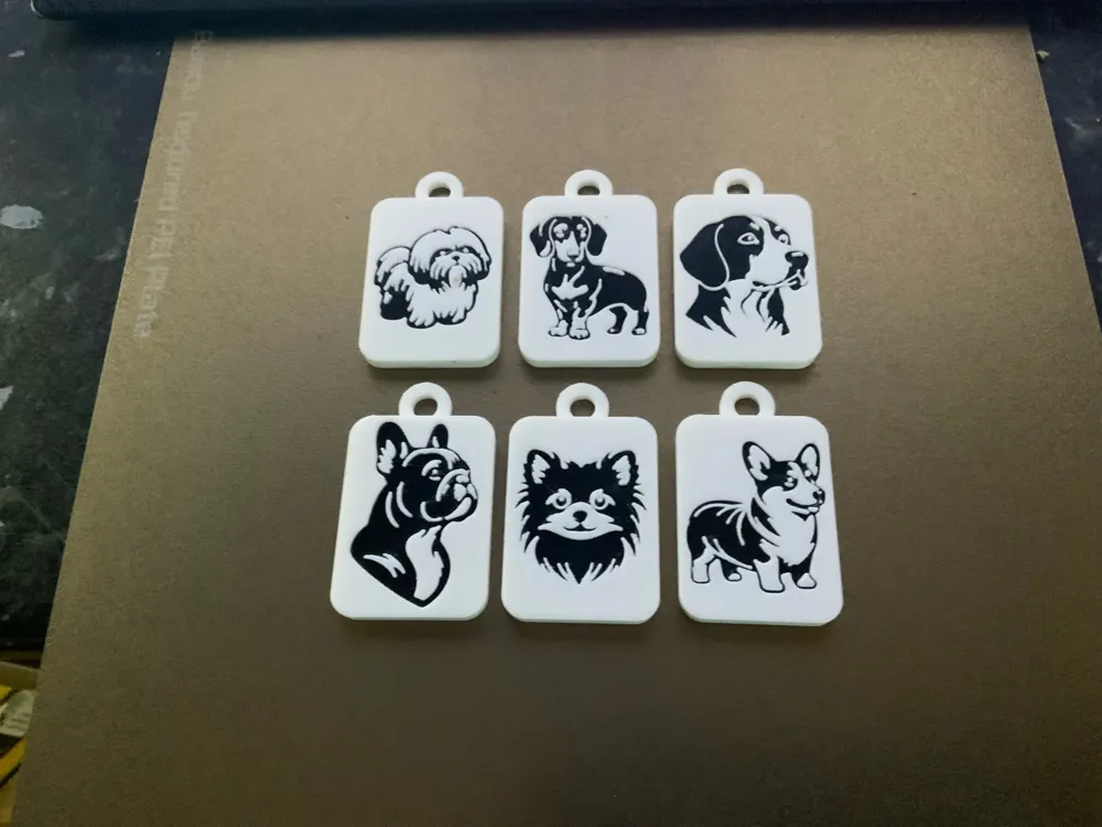 Homemade Dog Keychains dogs set 2 keychains/charms(free commercial) - Free 3D Print Model ...