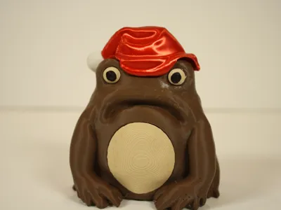 Sad Frog with Christmas hat